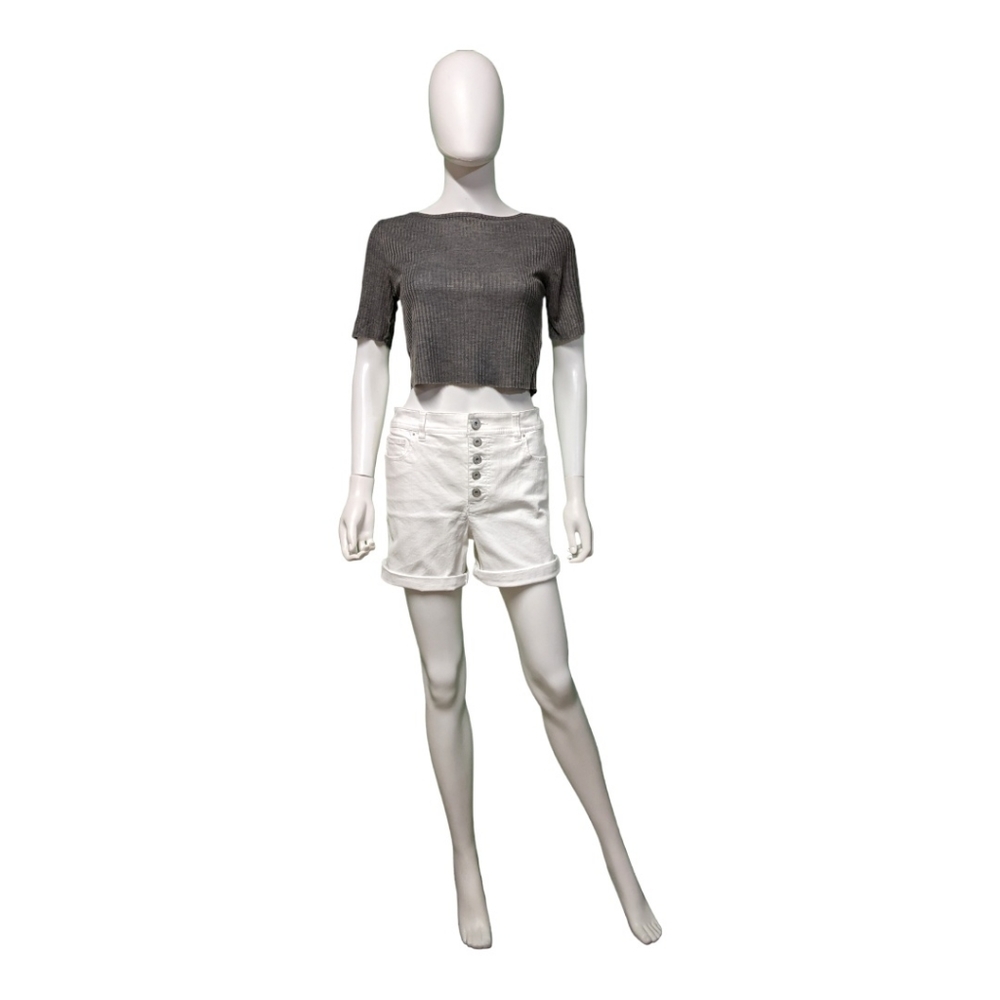 INC International Concepts White Novelty Denim Short, 4